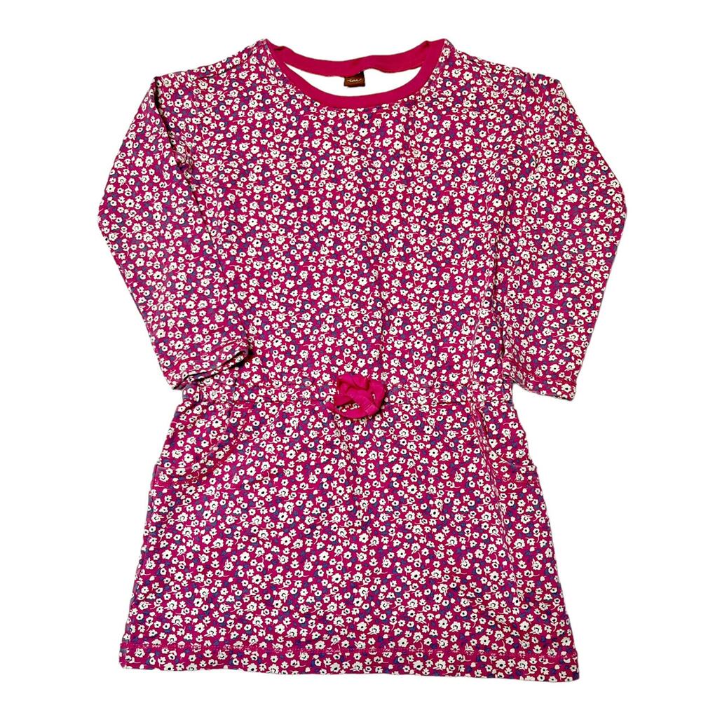 Tea Collection Ditsy Drawstring Dress Size 7